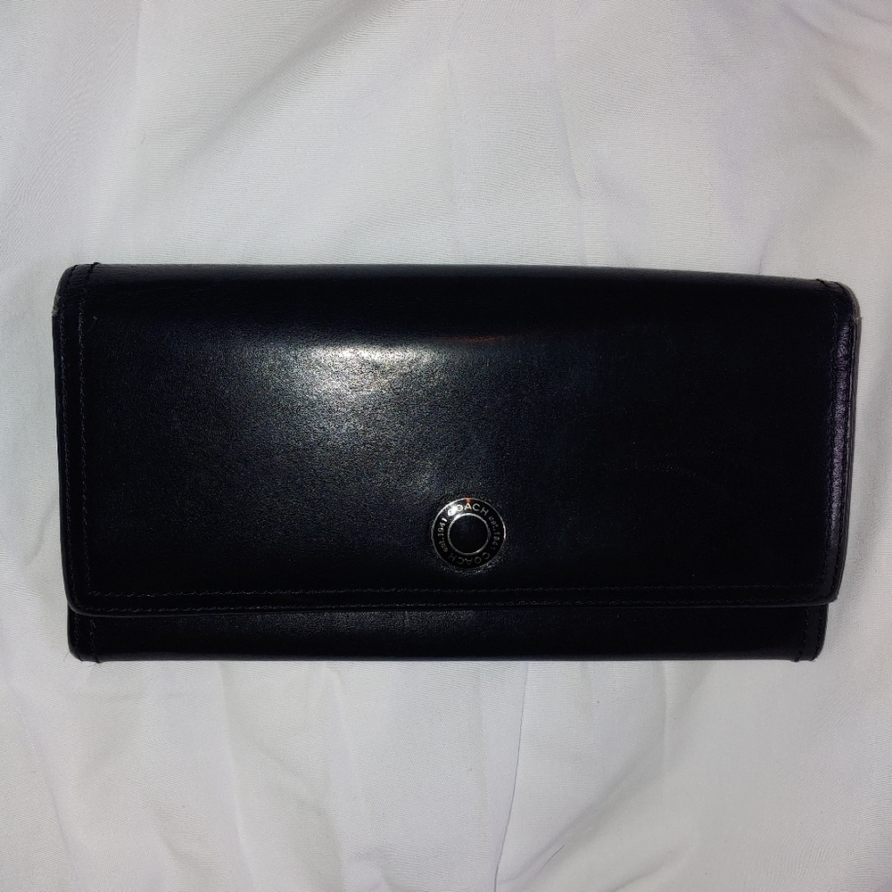 Coach black leather wallet